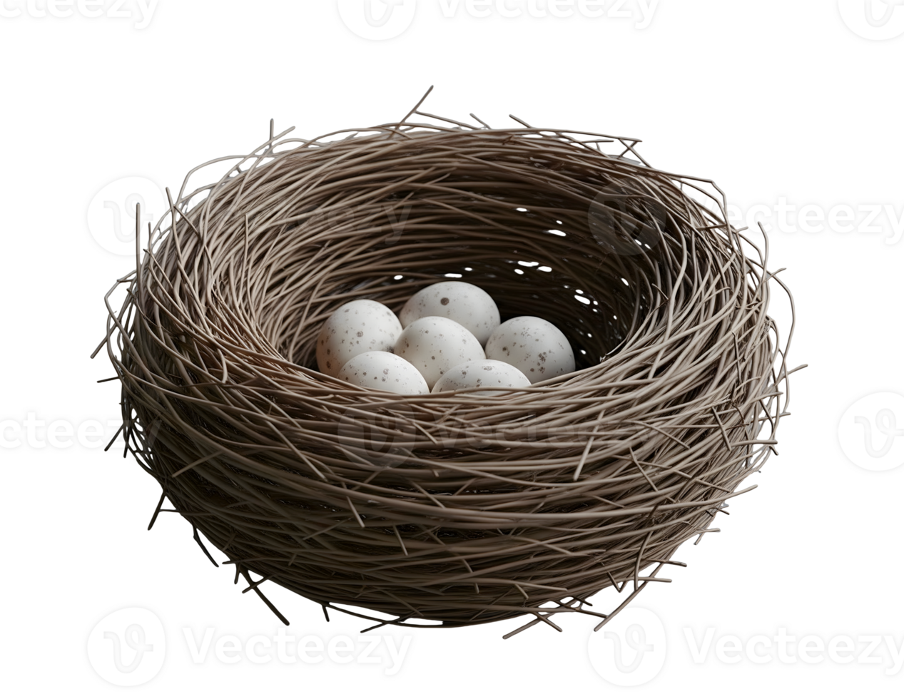 Birds Nest with Eggs Minimalist 3D Rendering Smooth Renderer png