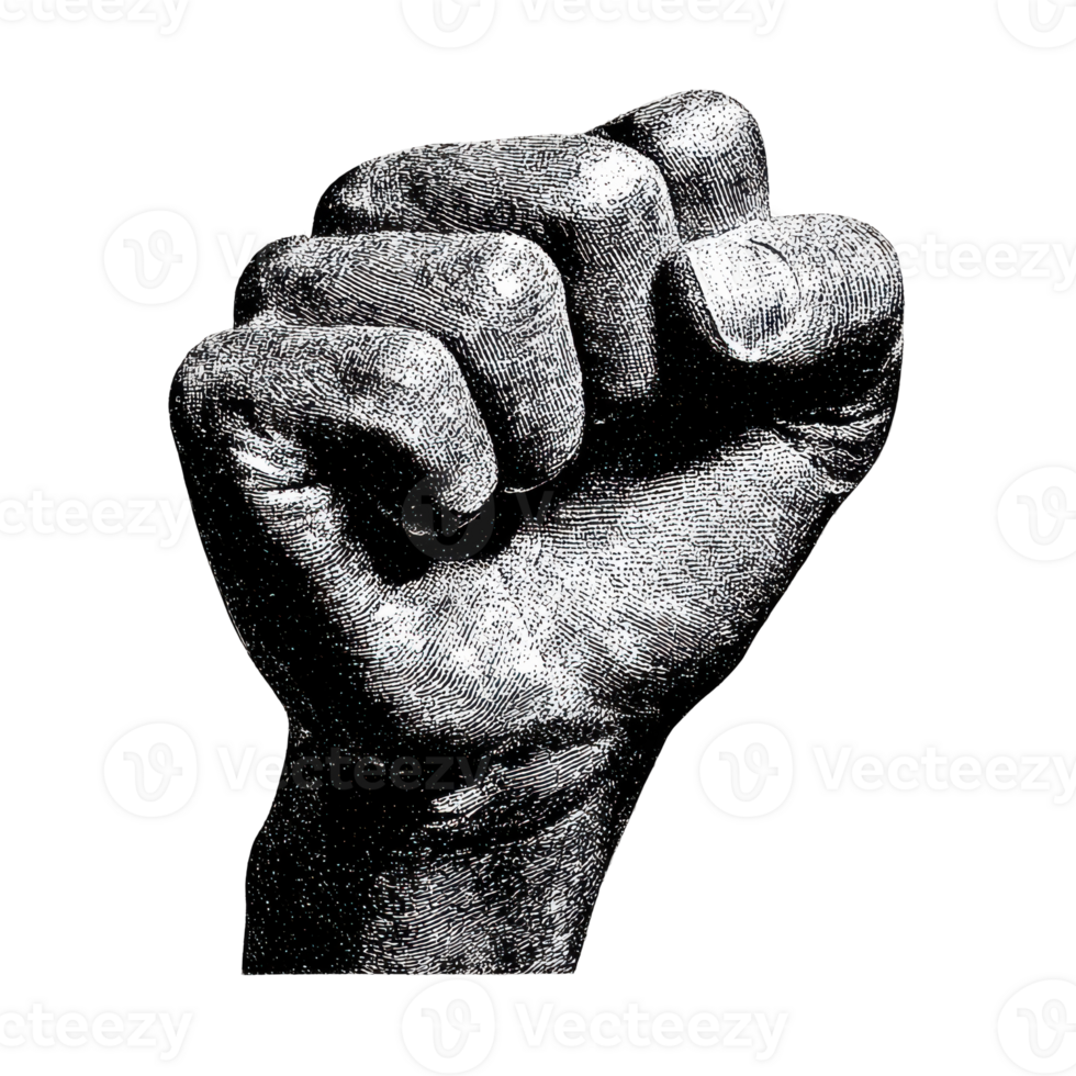 Vintage Engraved Fist Illustration. Symbol Of Strength And Unity Illustration Isolated On Transparent Background png