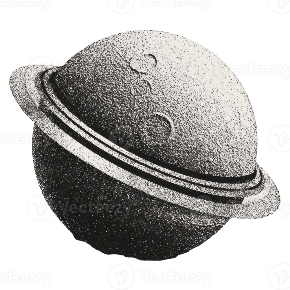 Vintage Saturn Illustration, Retro Nostalgic Celestial Theme For Space Enthusiasts Illustration Isolated On Transparent Background png