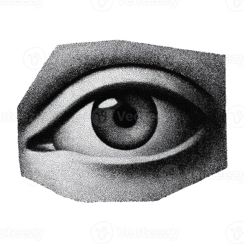 Vintage Eye Illustration In Stipple Engraving. Retro Optical For Nostalgic Designs Illustration Isolated On Transparent Background png