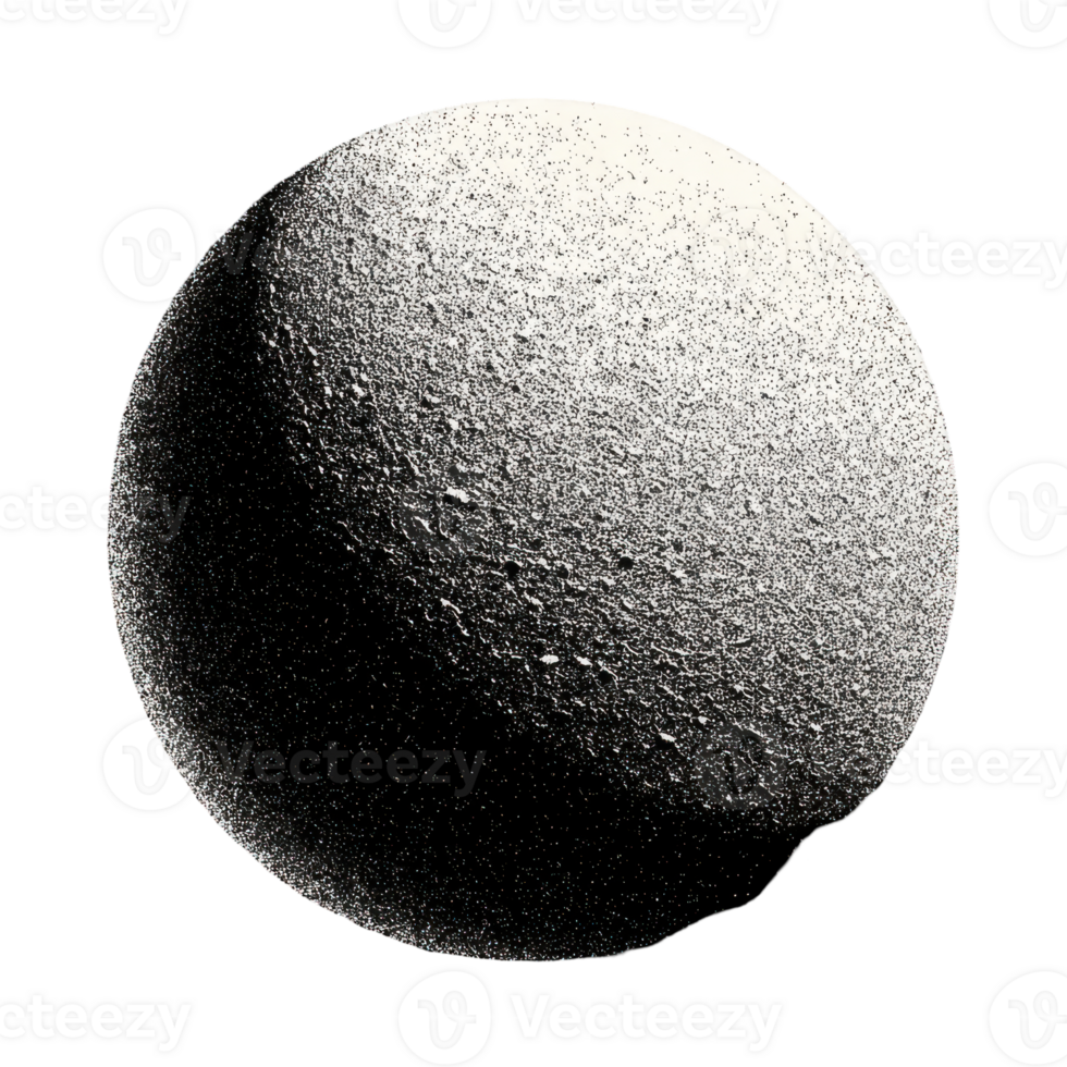 Vintage Moon Surface In Retro Halftone. Celestial Body With Textured Detail Illustration Isolated On Transparent Background png