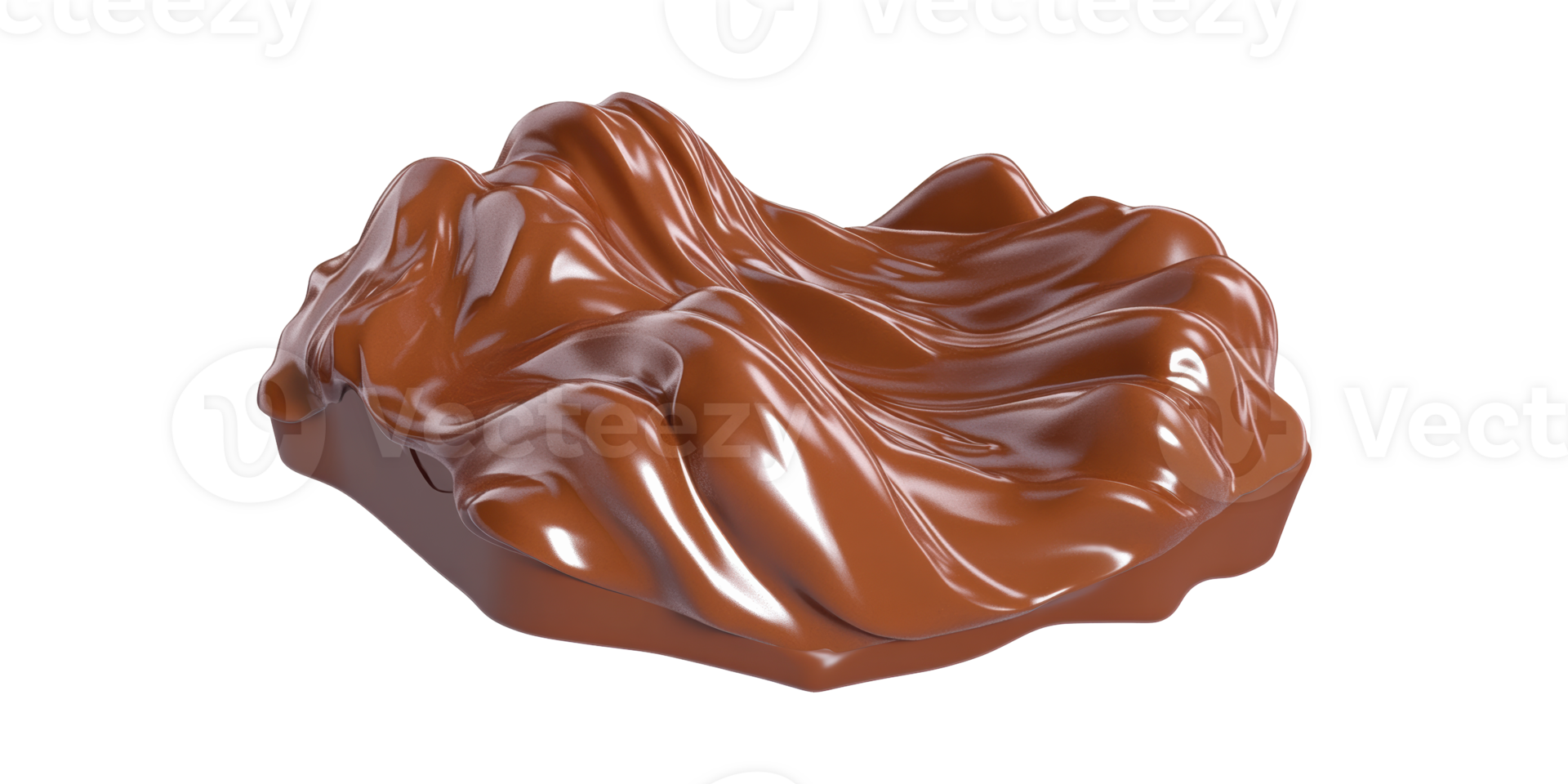 Melted Chocolate Sculpture With Smooth Texture. Artistic Representation Of Liquid Chocolate Isolated On Transparent Background png