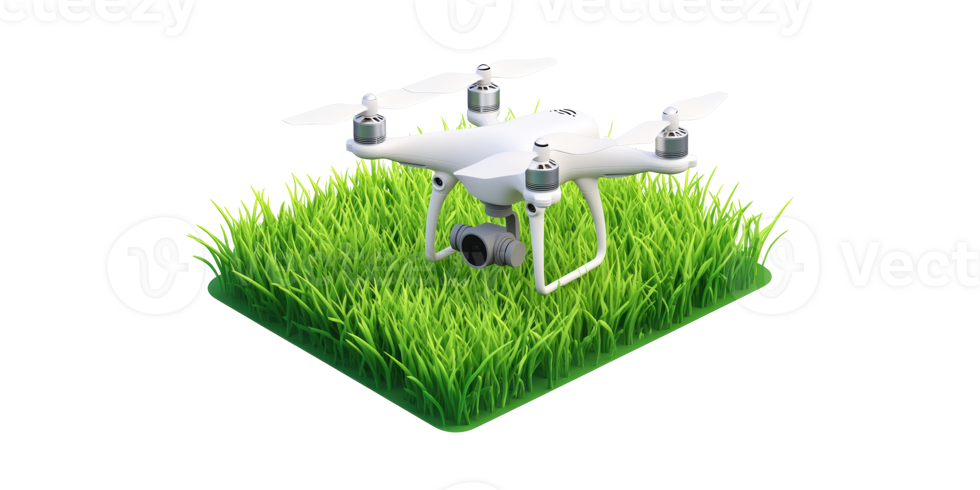 Drone Grass Patch. Aerial Technology For Agriculture And Environmental Monitoring Isolated On Transparent Background png