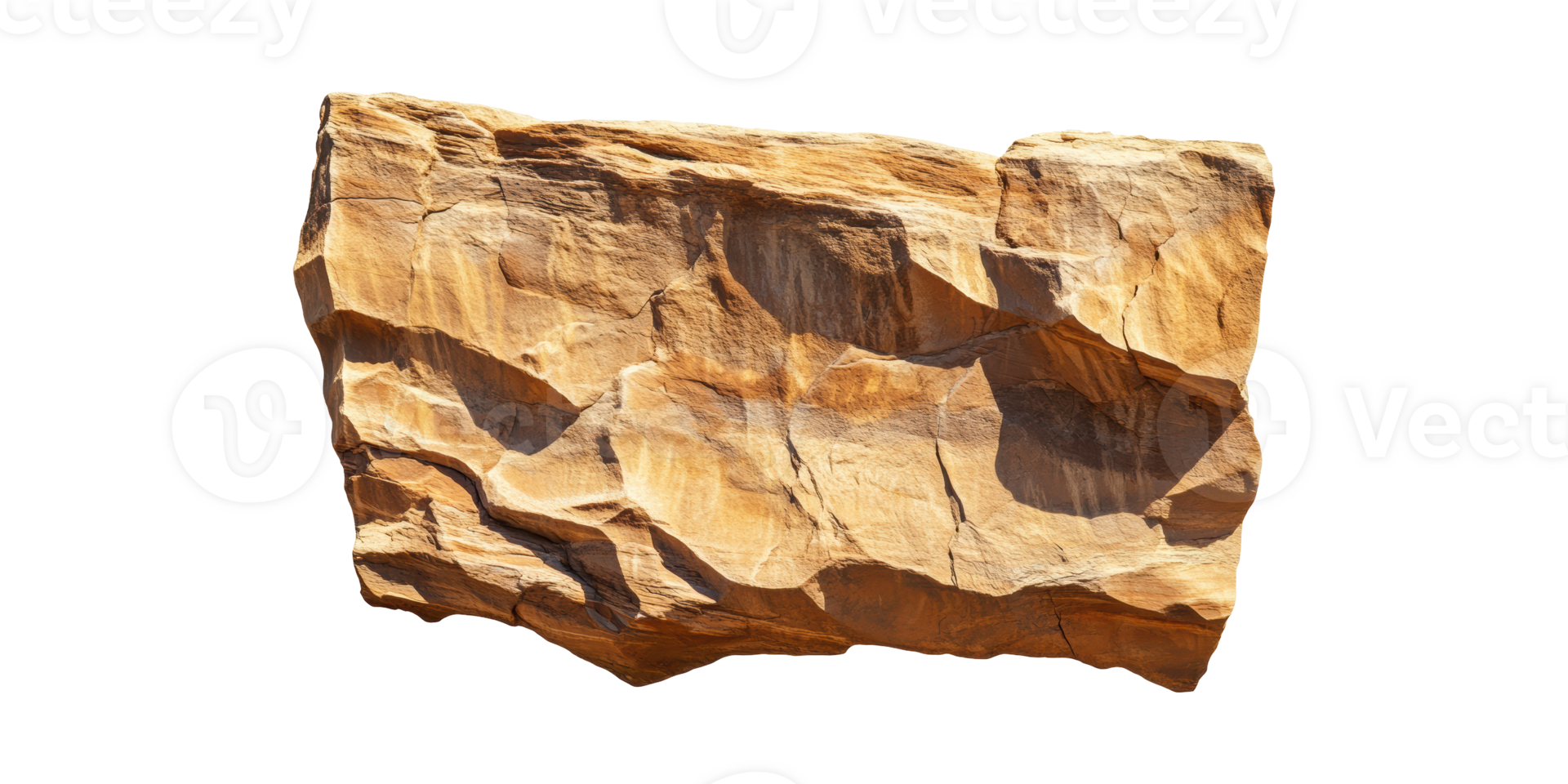 Large Sandstone Rock. Natural Geological Formation For Construction And Landscaping Isolated On Transparent Background png