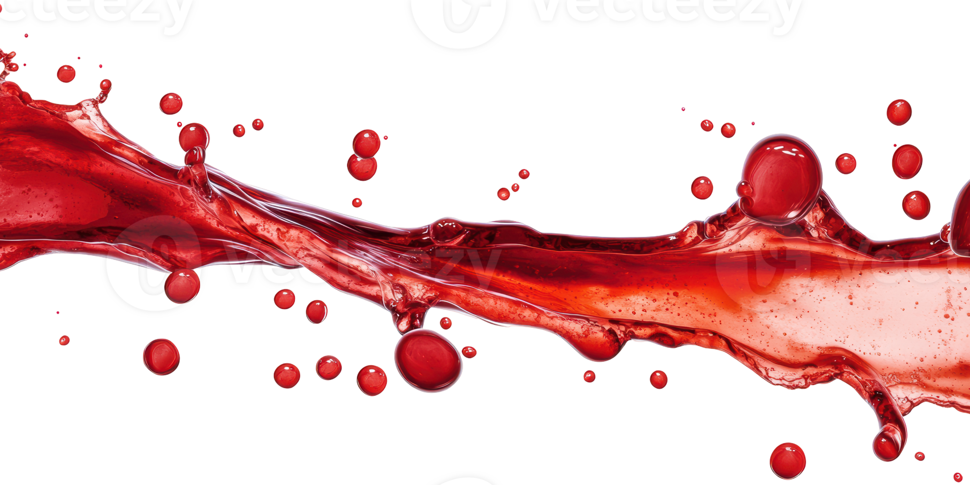 Red Liquid Splash With Bubbles. Dynamic Fluid Motion And Energy Isolated On Transparent Background png