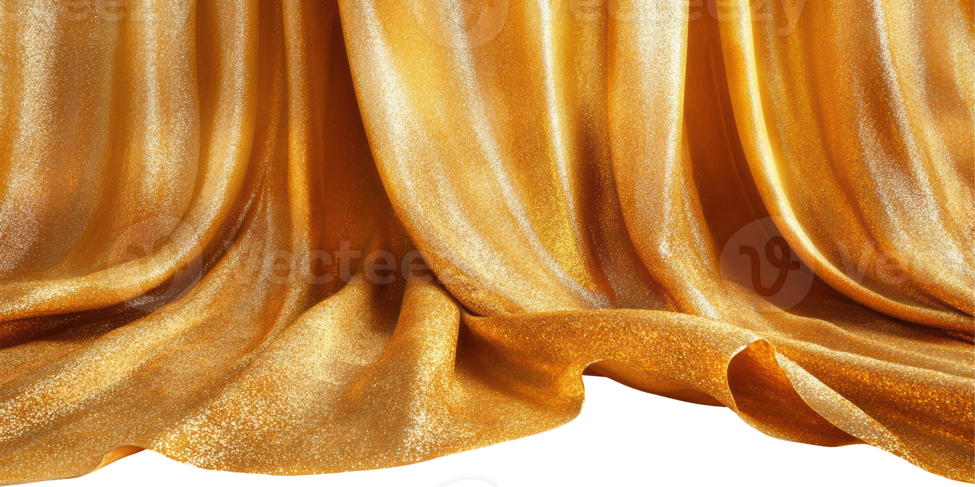 Luxurious Golden Fabric With Glittering Texture. Elegance And Opulence In Interior Design Isolated On Transparent Background png