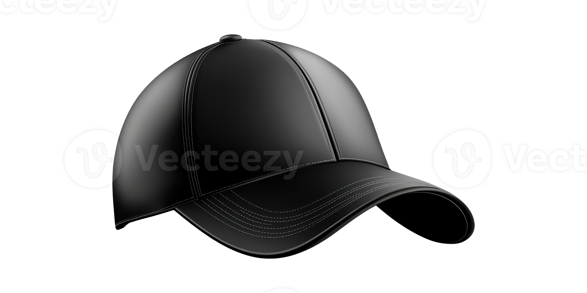 Black Baseball Cap. Fashionable Headwear For Casual And Sportswear Isolated On Transparent Background png