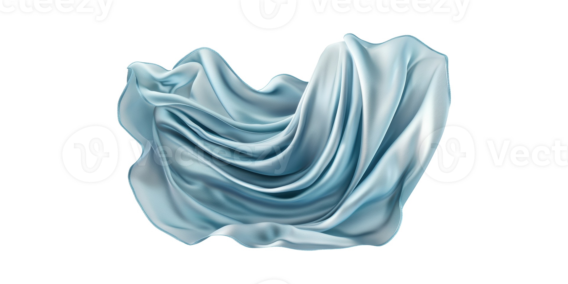 Flowing Blue Silk Fabric. Elegance And Luxury In Textile Design Isolated On Transparent Background png
