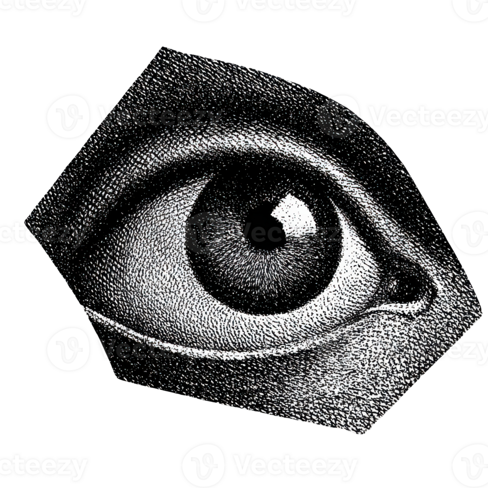 Vintage Eye. Retro Illustration Isolated On Transparent Background png