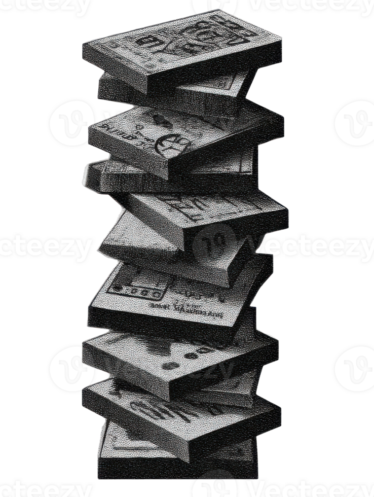 Stack Of Vintage Vhs Tapes In Retro. Nostalgic Media Collection Illustration Isolated On Transparent Background png