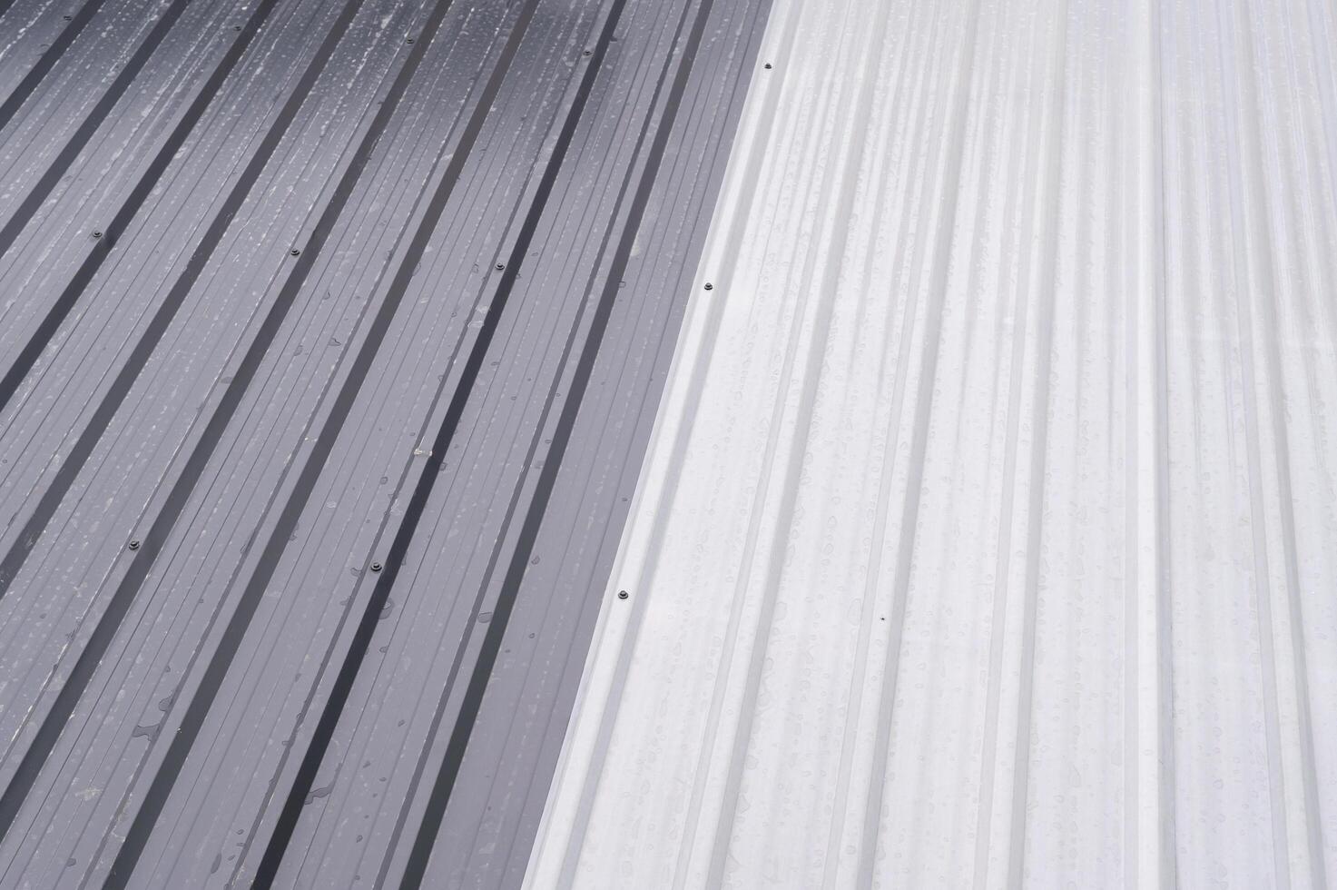 Corrugated metal sheet cladding common building material provides strong protection and insulation similar to rigid pu foam panels often installed behind weatherproof surface photo