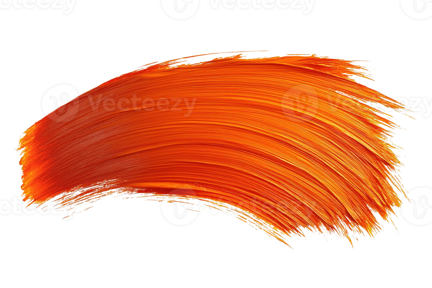 Curved brushstroke with rich orange hues, capturing texture and movement on a stark background png
