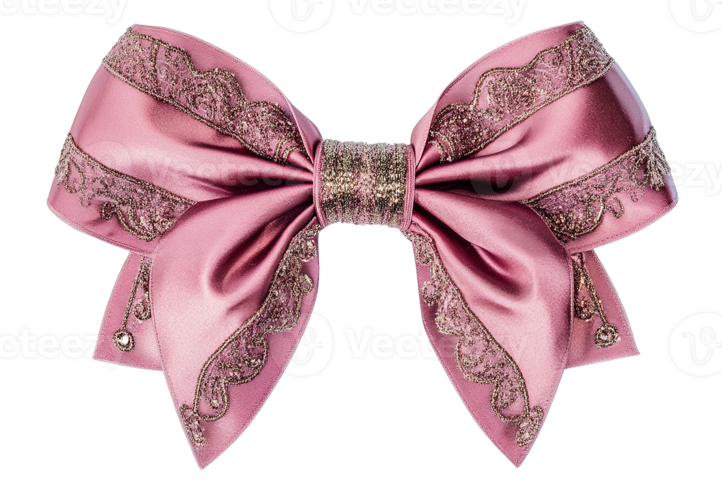 Elegant bow Silky pink fabric adorned with intricate lace and subtle shimmering accents, tied in a delicate knot png