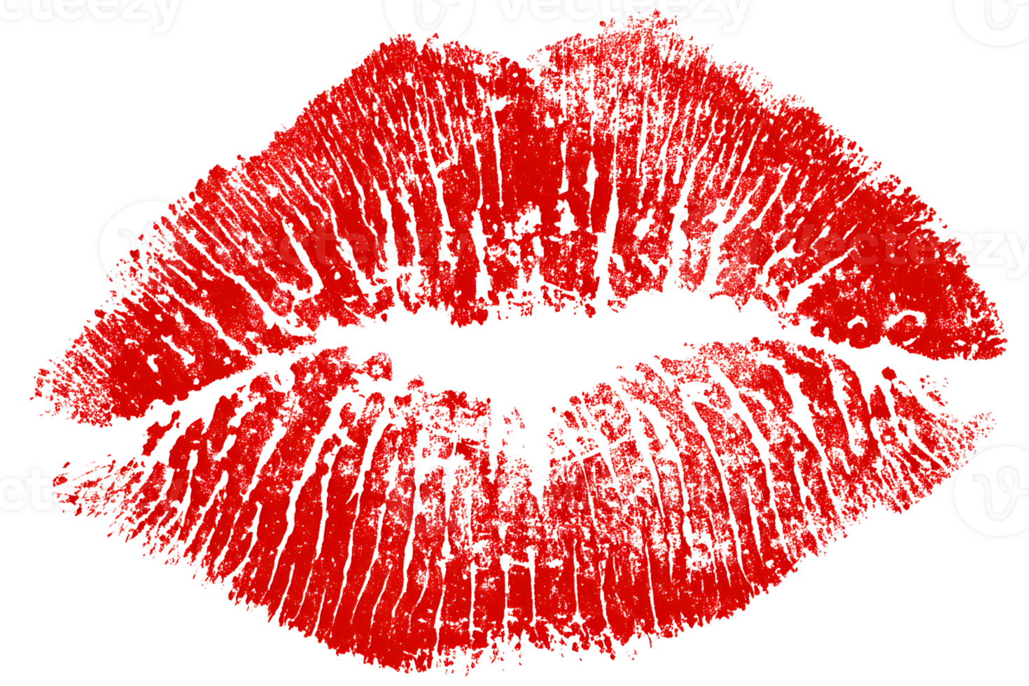 Red lip imprint isolated. Sparkling texture, bold color, expressive detail. transparent background enhances the rouge shade png