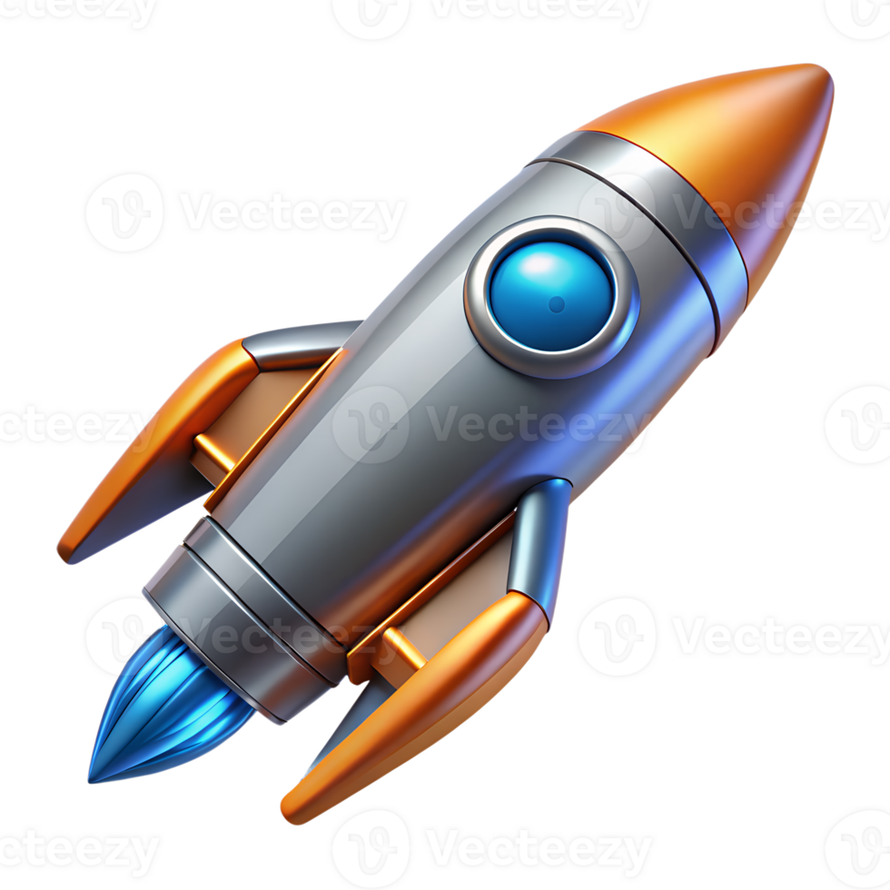 Rocket 3d model, space launch vehicle with detailed engines and boosters png