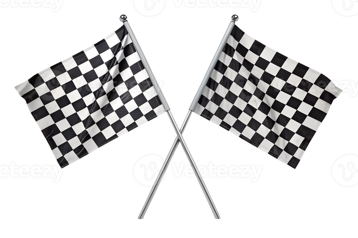 Checkered flags crossed, racing theme, motorsport finish line symbol, black and white pattern png