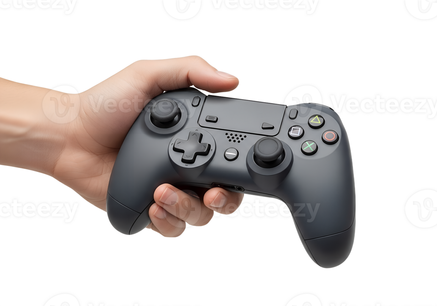 Gamer gripping console controller isolated, ergonomic design, for stream overlays or esports png