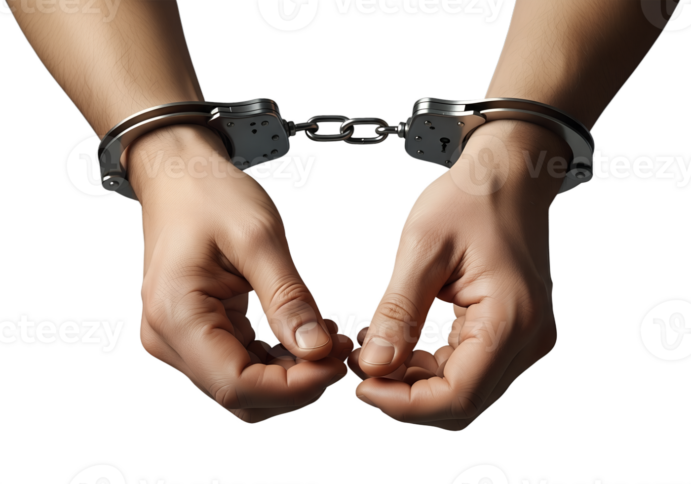 Hands locked in handcuffs, imprisonment, detainment, criminal justice, and security theme png