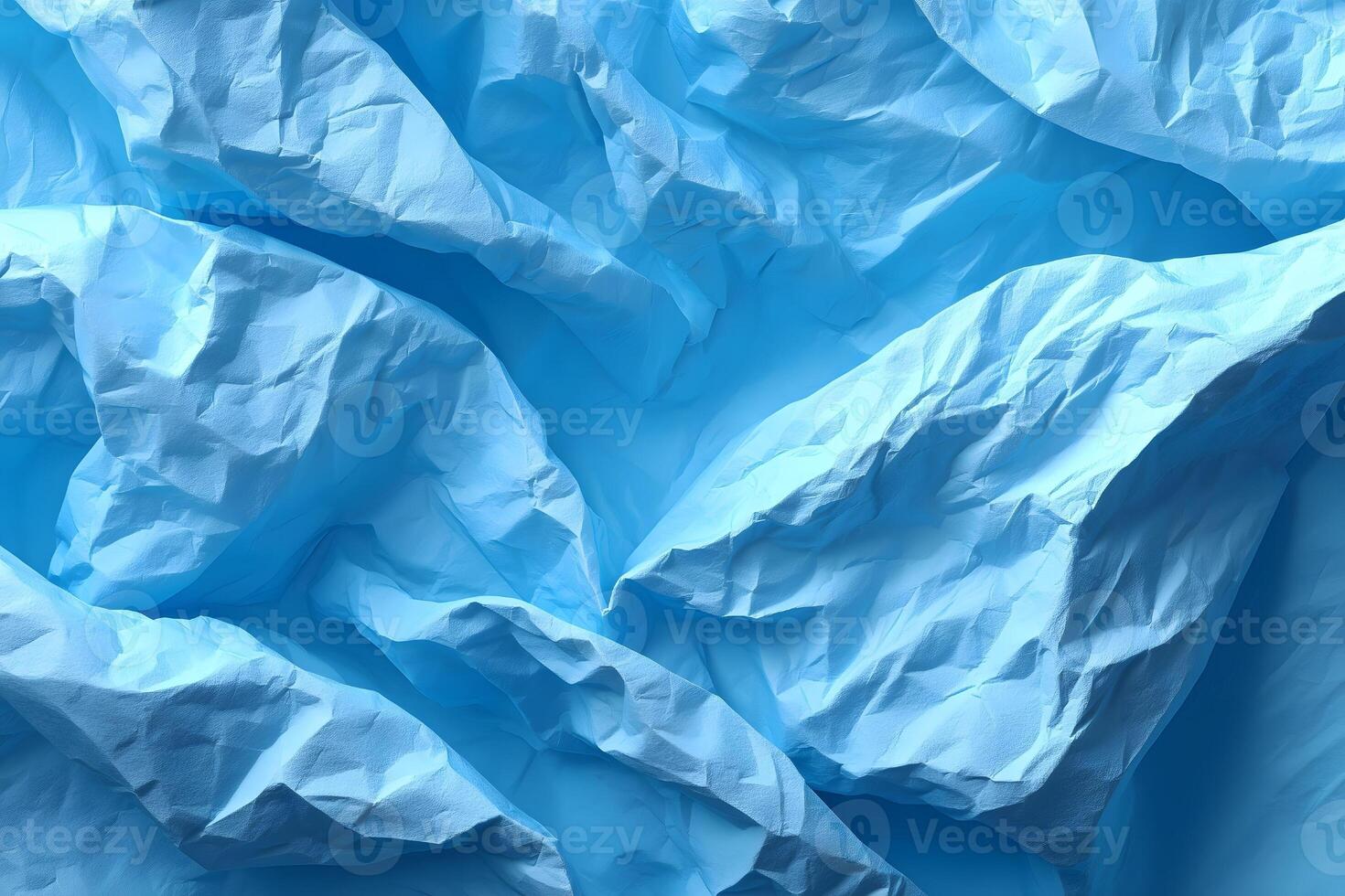 Wrinkled Blue Paper Surface with Natural Creases photo
