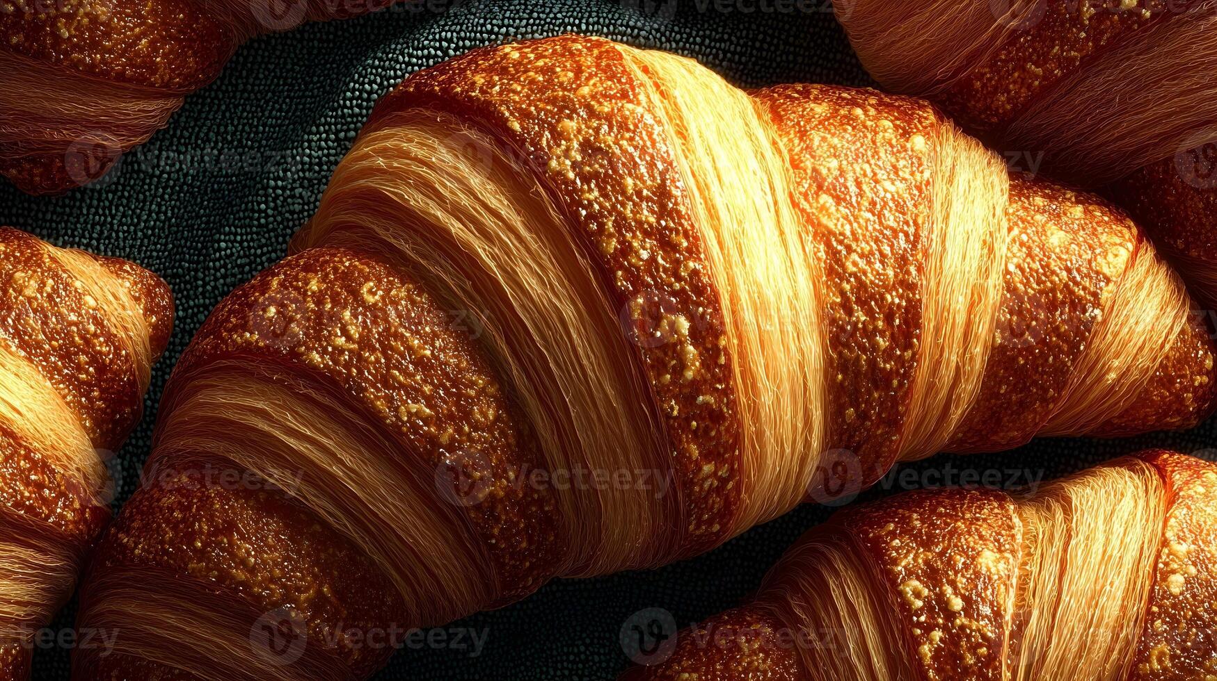 Close-Up Flaky Croissant With Crispy Layers photo