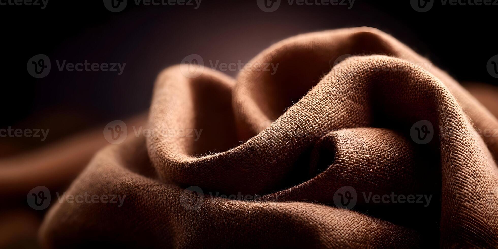 Brown Fabric Drape Closeup Texture Detailed Image photo