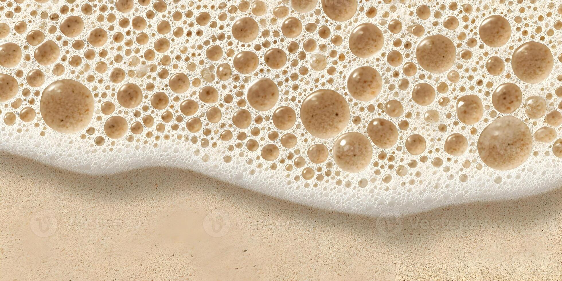 Ocean Wave Foam on Sandy Beach Texture Detailed Closeup photo