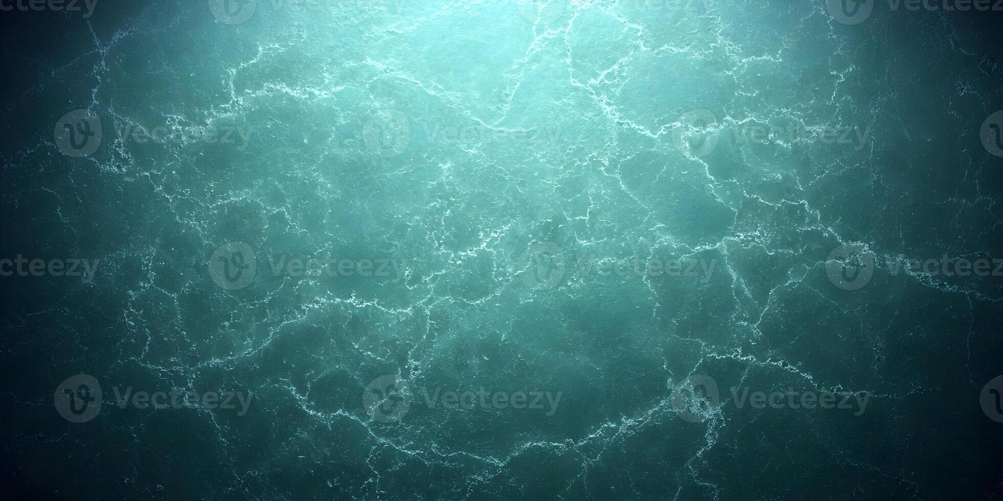 Teal Cracked Marble Texture Background Dark Greenish Blue Stone Surface photo