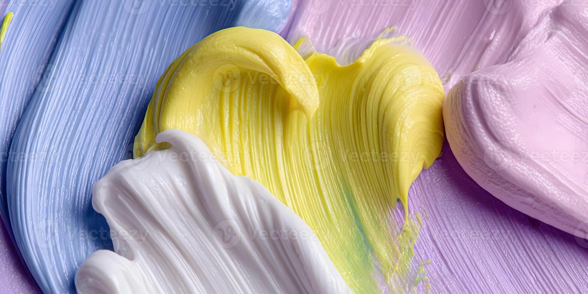 Abstract Pastel Paint Texture Swirls Lavender Yellow White Pink photo