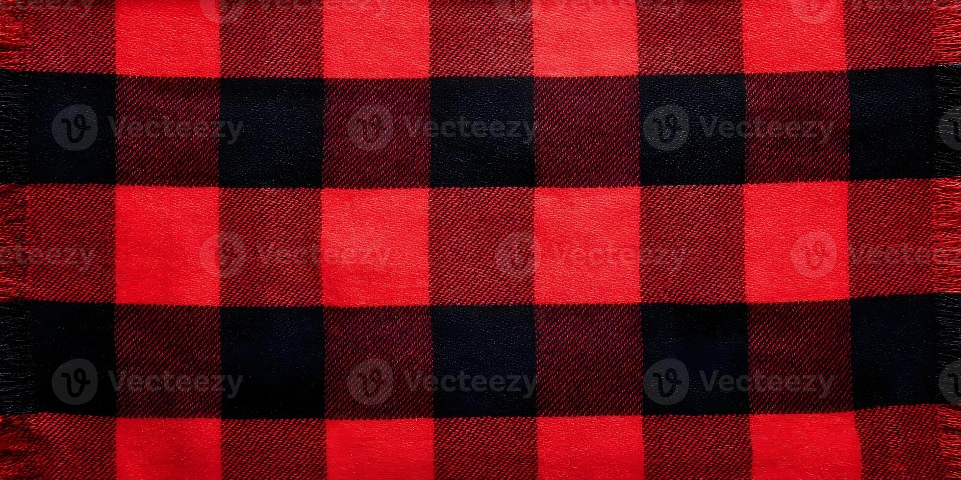 Classic buffalo check fabric in red and black with repeating texture photo