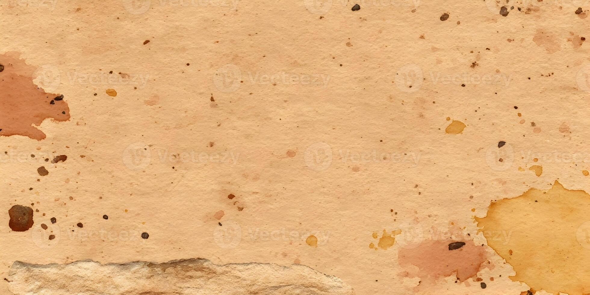 Old Paper Texture with Brown Stains and Irregular Edges photo