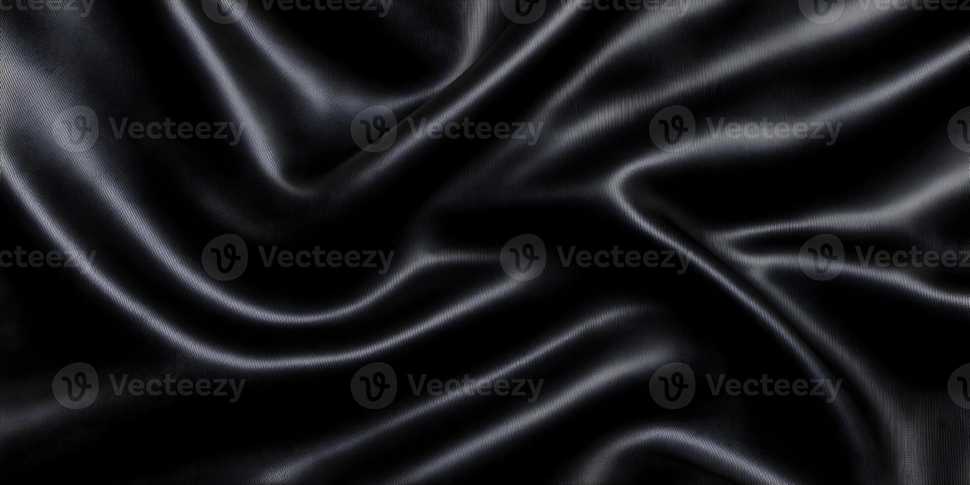 Black Silk Fabric Draped Texture Background Image photo