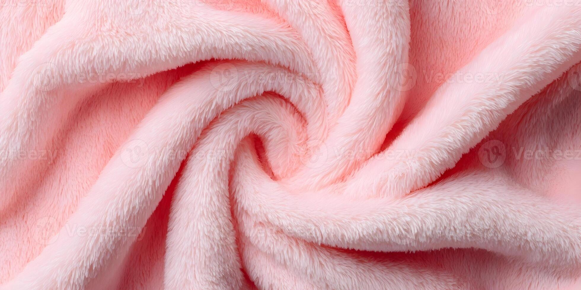 Pink Fluffy Fabric Texture Swirling Soft Plush Material Background photo