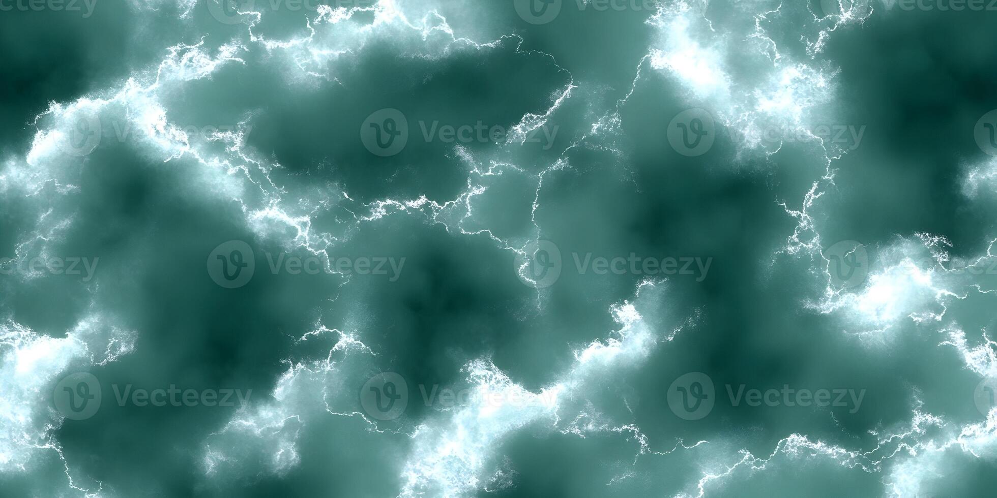 Seamless Teal Green Marble Texture with White Veins Swirls Background Design photo