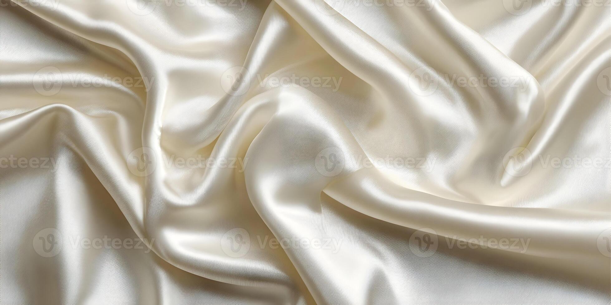 Cream Color Satin Fabric Draped Texture Background Image photo