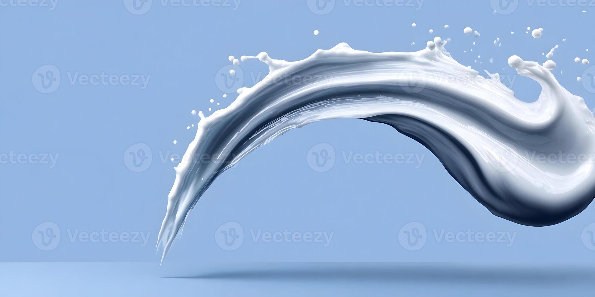 Abstract White Liquid Splash Flowing Dynamic Curve Blue Background photo