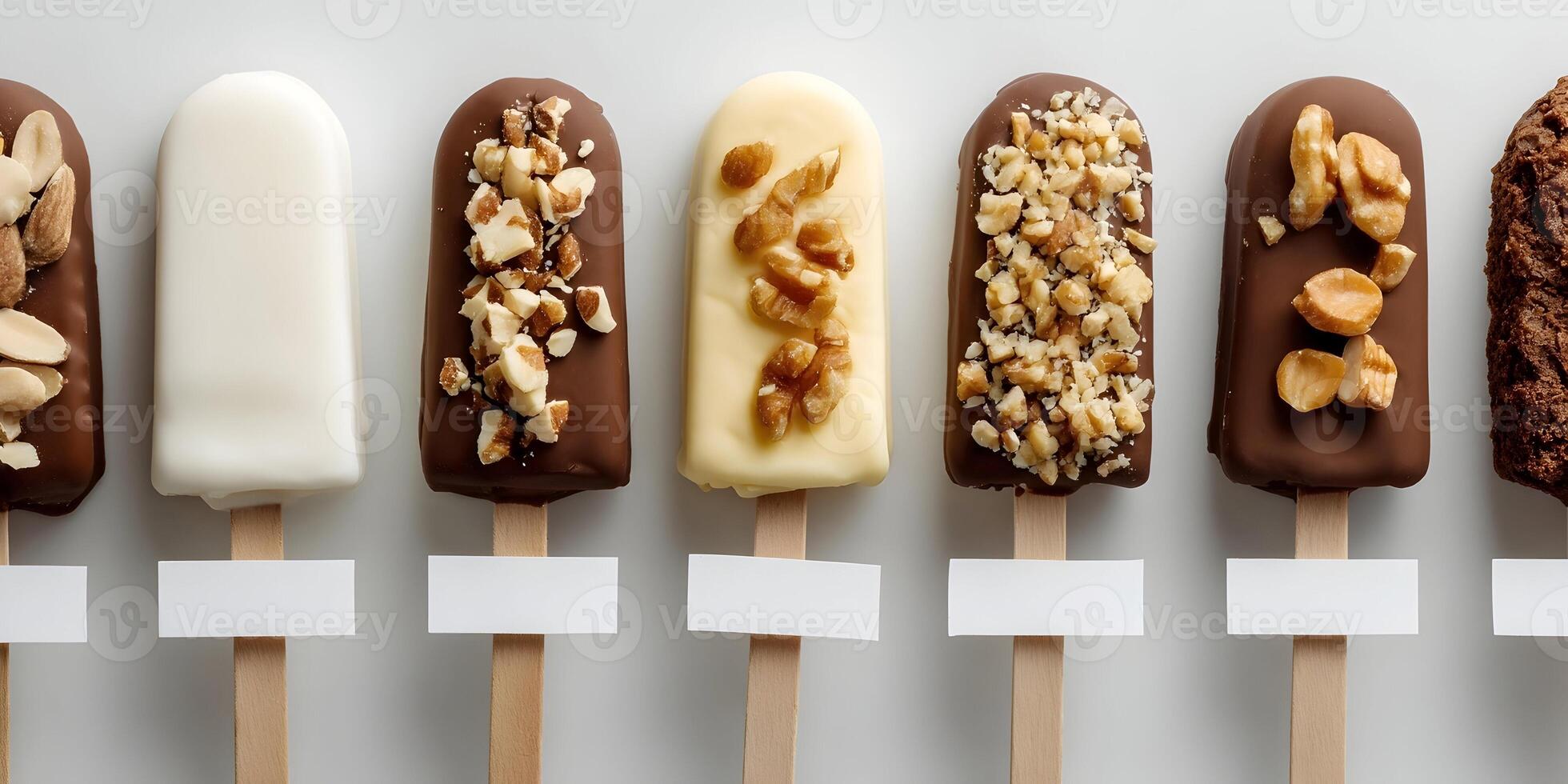 Assorted Chocolate Covered Ice Cream Bars with Nuts Almonds Pecans Walnuts photo