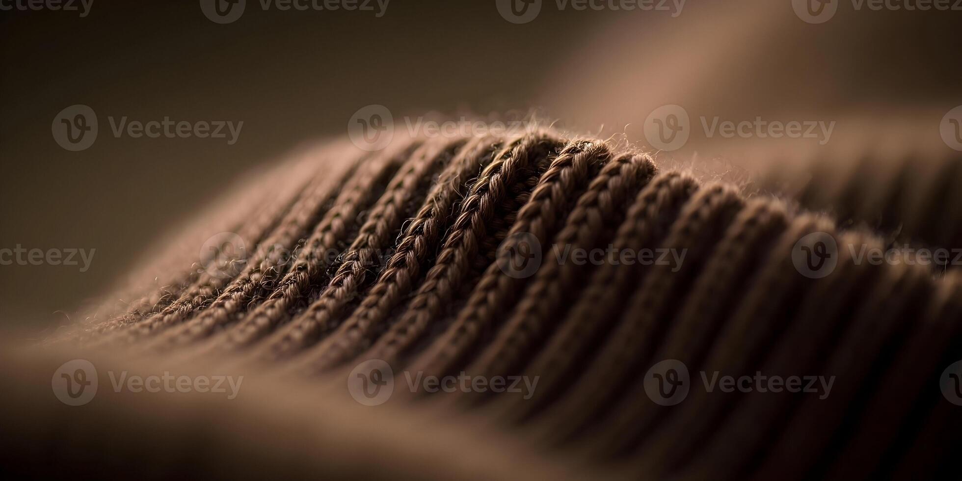 Brown Knit Fabric Texture Close Up Detailed Knitwear Material photo