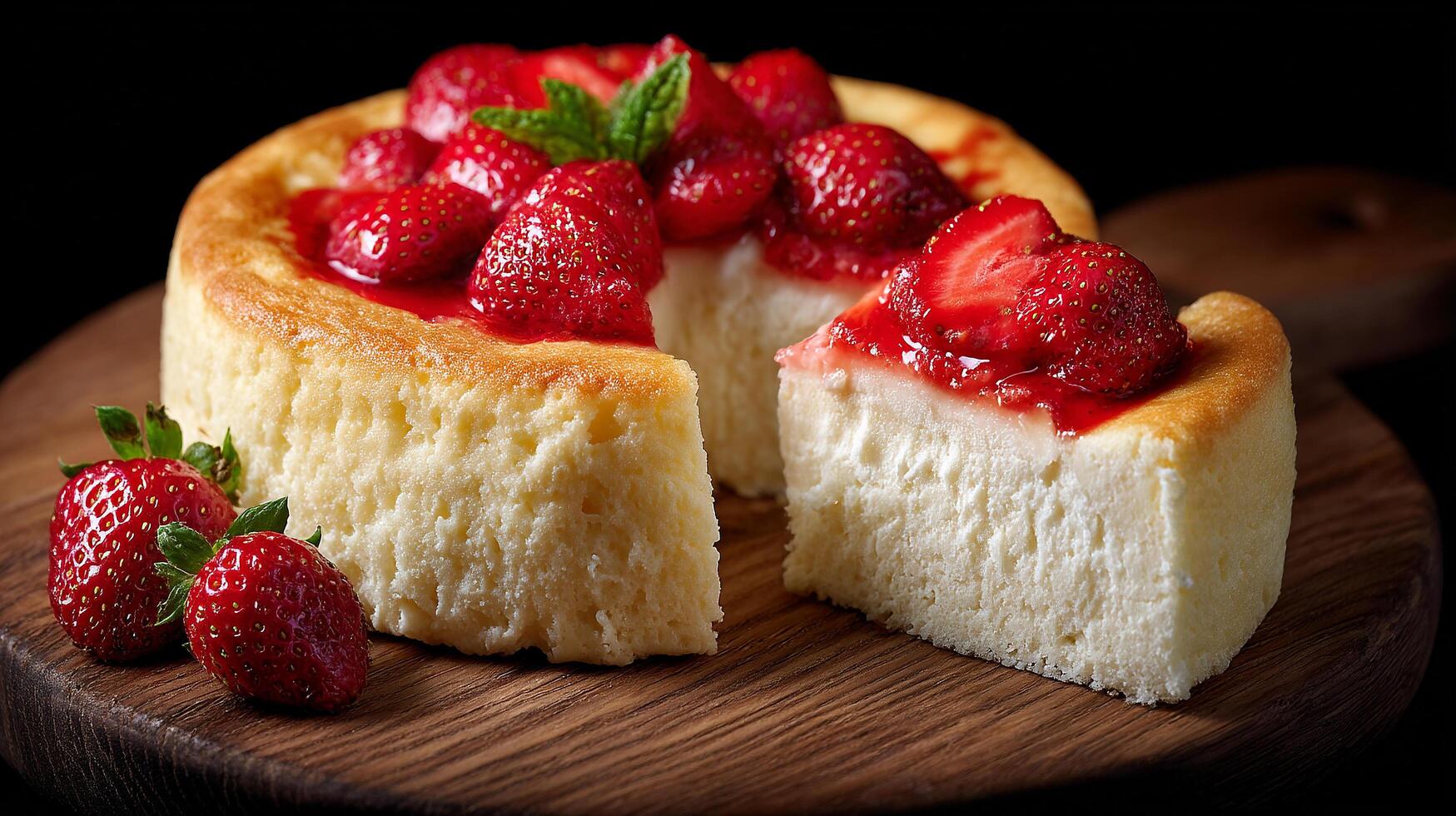 Stunning photo of a delicious cake in bright light