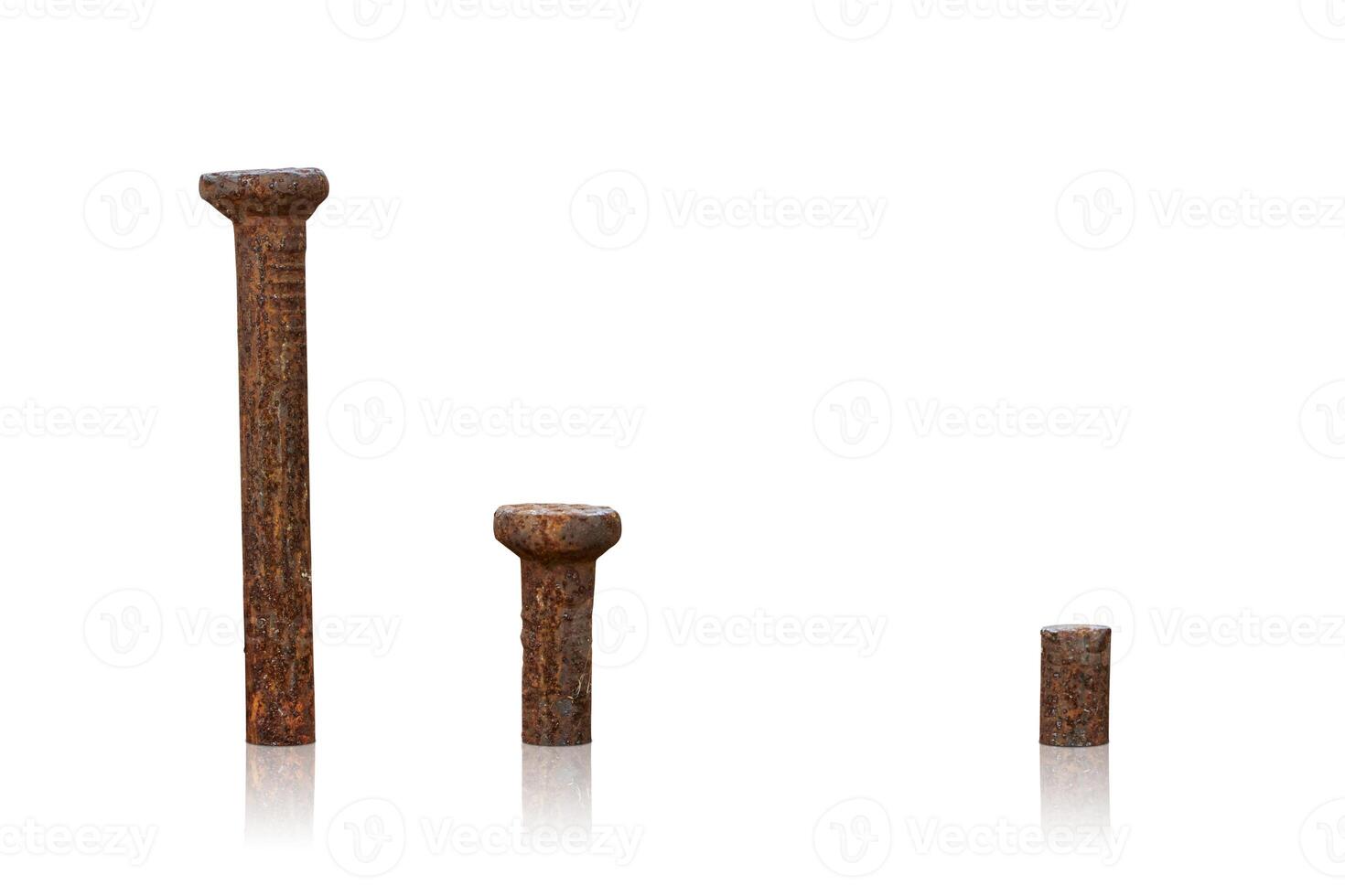 Rust nail isolated on white background. Clipping path. photo
