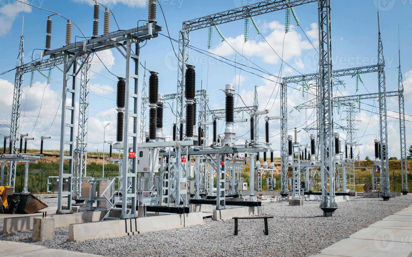 Modern new power station at day photo