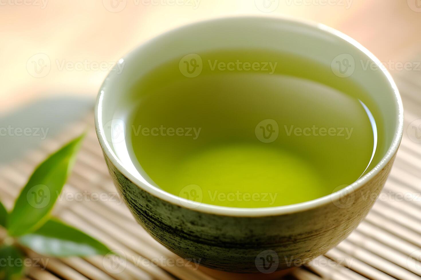 Hot Green Tea with a Touch of Nature photo