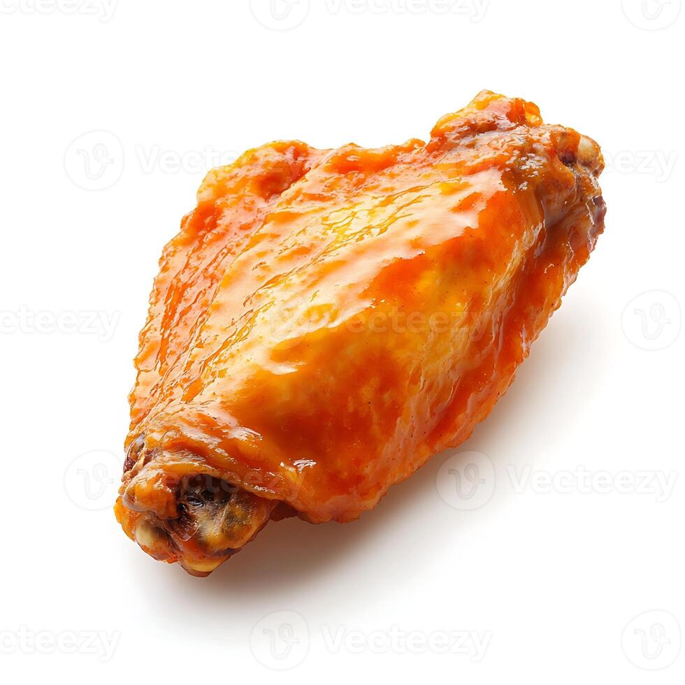 Juicy Grilled Chicken Drumsticks with Crispy Skin isolate on white background. photo