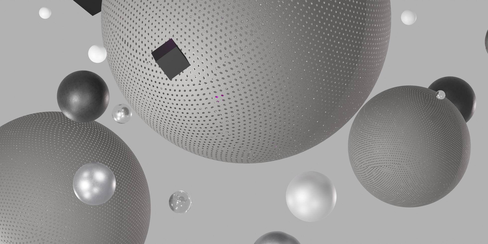 Geometry, Ball, Floating, Texture, Abstract, 3D Illustration photo