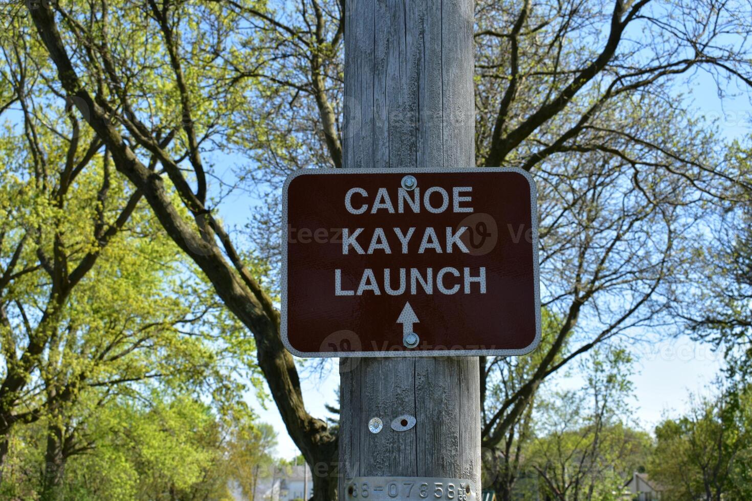 Sign for Canoe and Kayak Launch on Fox River in Burlington, Wisconsin photo