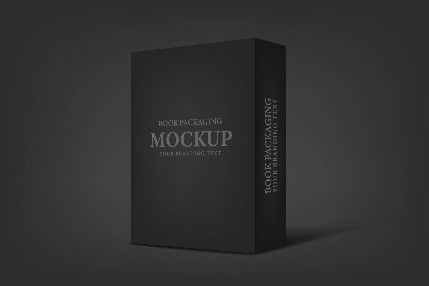 3d realistic black book on dark gray background for business branding vector