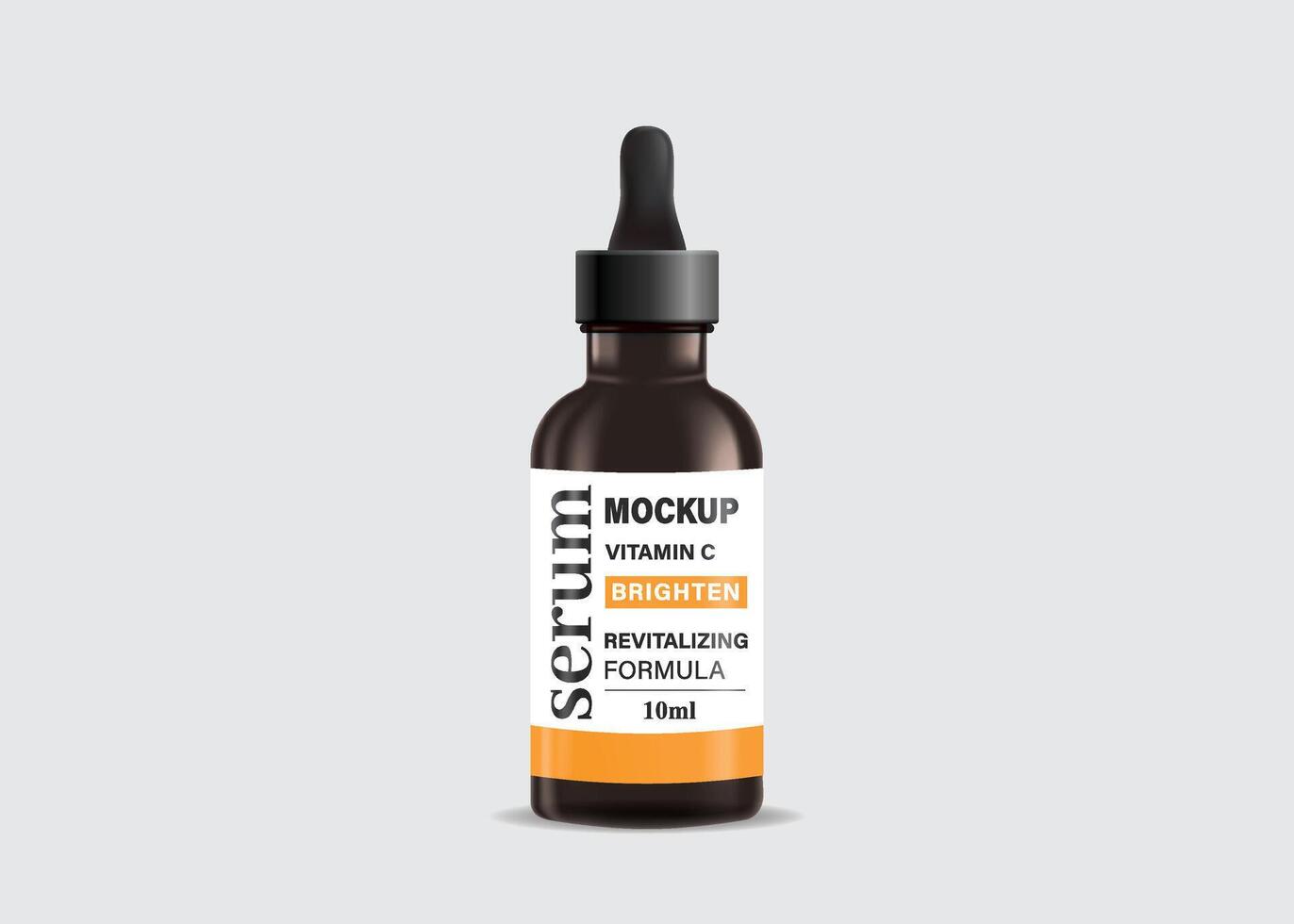 3d beauty products container, serum dropper bottle mockup on grey background vector