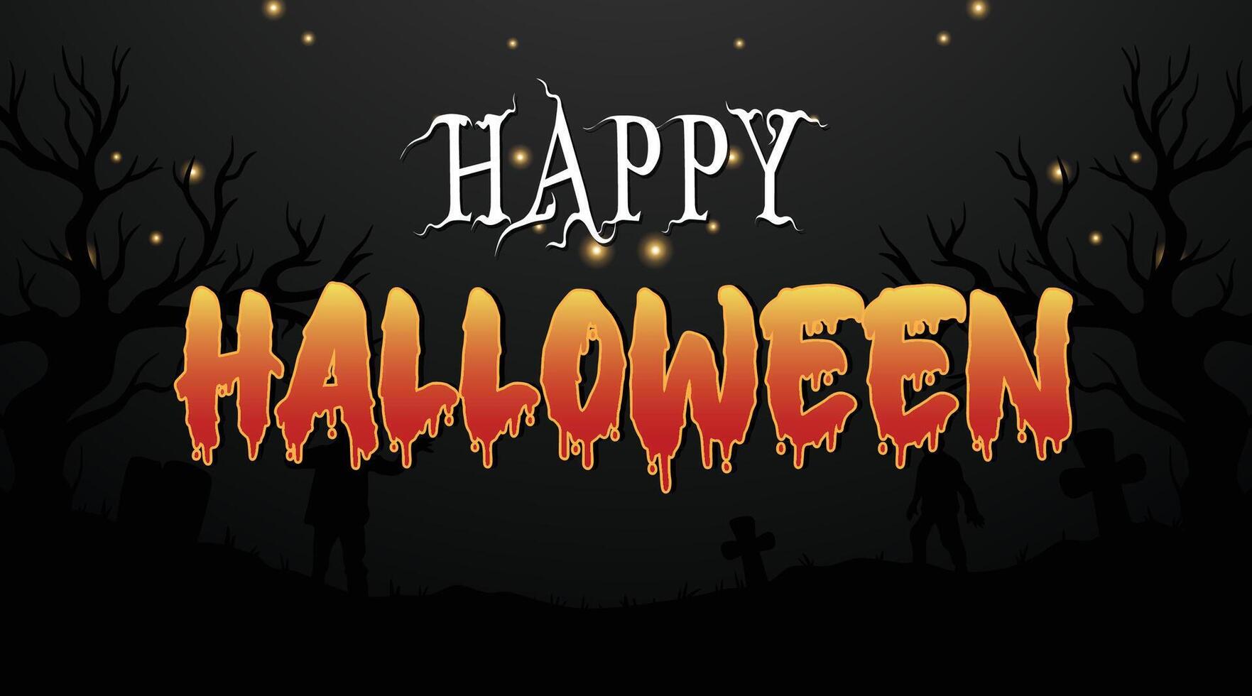 Happy Halloween text effect, October festival text style effect vector
