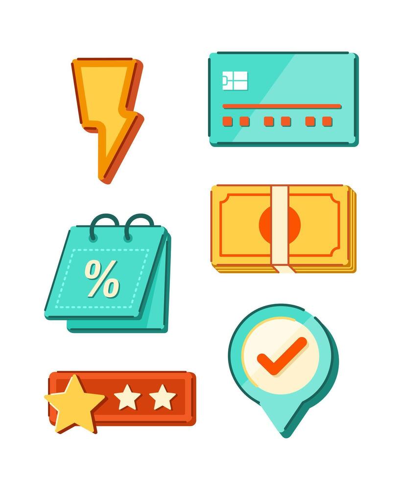 Sale Element Badge Stickers Set for Special Marketing Promotion for Online Shopping and E-commerce Concept Clip Art vector