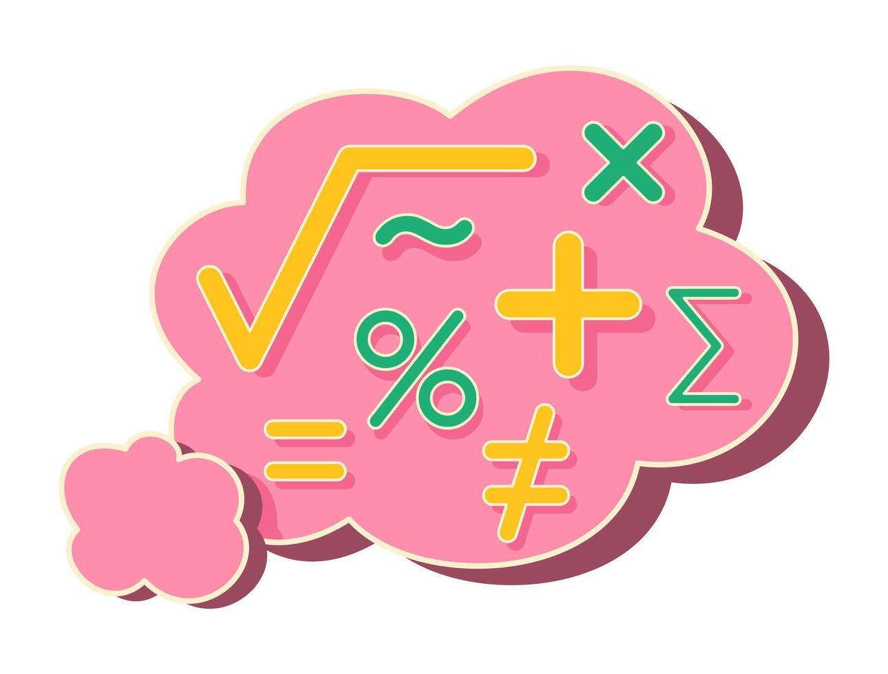 Thinking Bubble with Mathematics Symbol for Calculation Concept Illustration Clip Art vector
