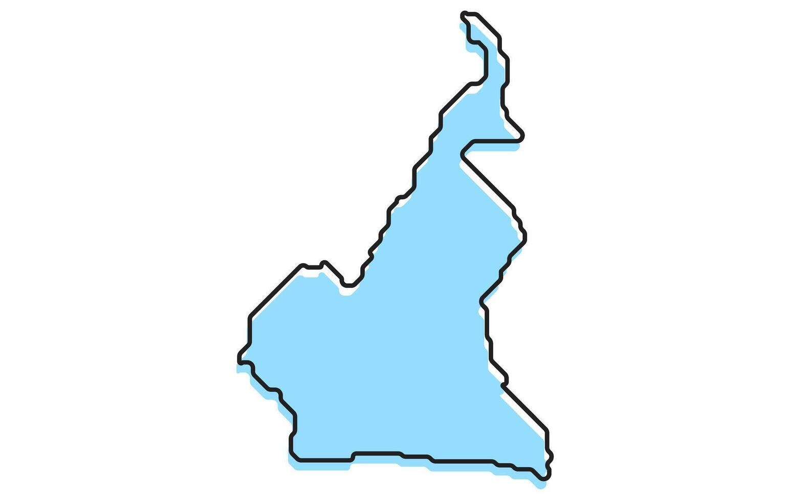 Simple stylized map of the country of Cameroon vector
